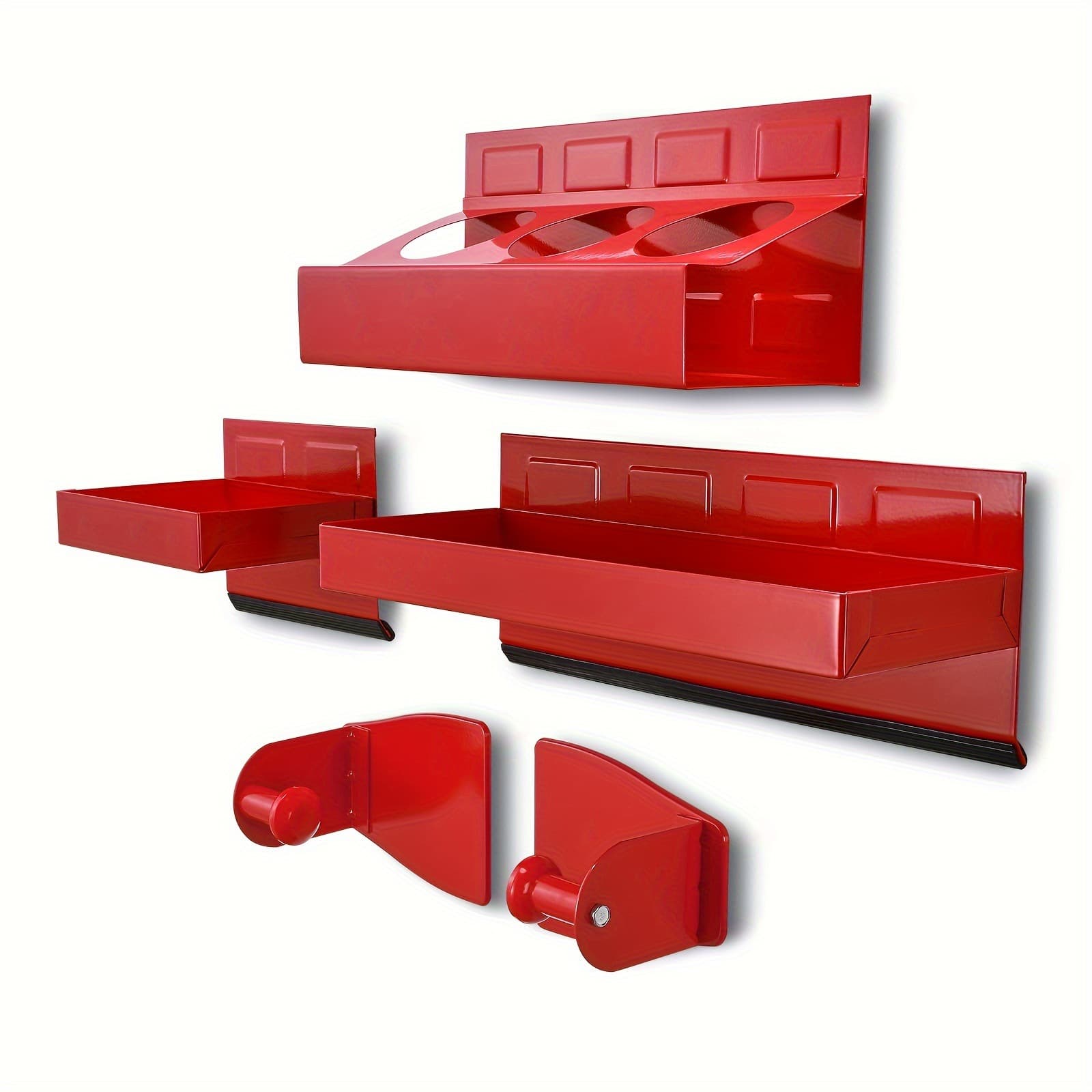 4-Piece Magnetic Tool Holder, Sprayer Tray, Tissue Holder, Parts Storage Tray for Cabinet Side Storage