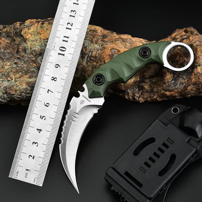 Outdoor Mini Bent Karambit Knife Shadow Claw Self-defense Weapon Strider Survival Knife Small Fixed Blade Hand Tool