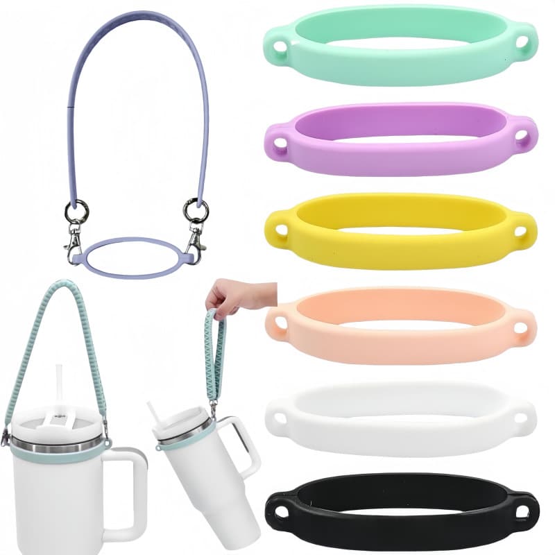 Elastic Silicone Cup Collar Ring, Round Drawstring Ring, Stanley Cup Strap Collar Ring, Silicone Ring, Portable Handle Ring