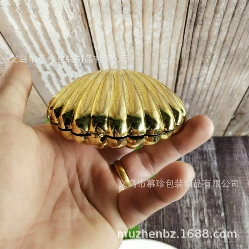 Creative Plastic Box, Personalized Ocean-themed Electroplated Gold and Silver Seashell Candy Box Storage Box Packaging Box, Exquisite Decorative Piece