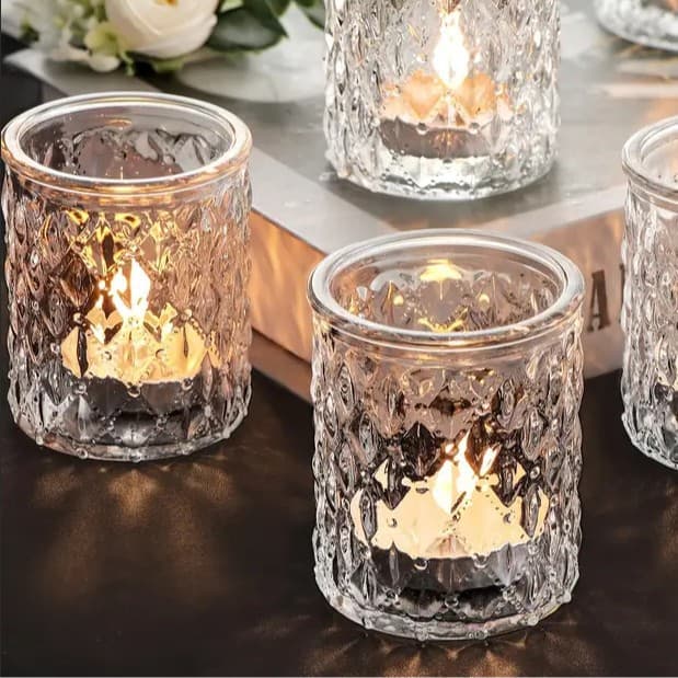 Factory Wholesale Export Boxed 12pcs Transparent Scented Candle Wax-Filled Glass Cup Candle Holder Vessel Boxed