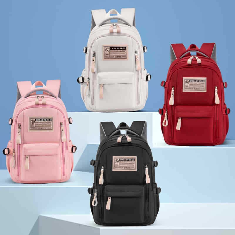 Sesame Baby 2024 New Solid Color Unisex Backpack for Primary and Secondary School Students, Large Capacity, Logo Printable