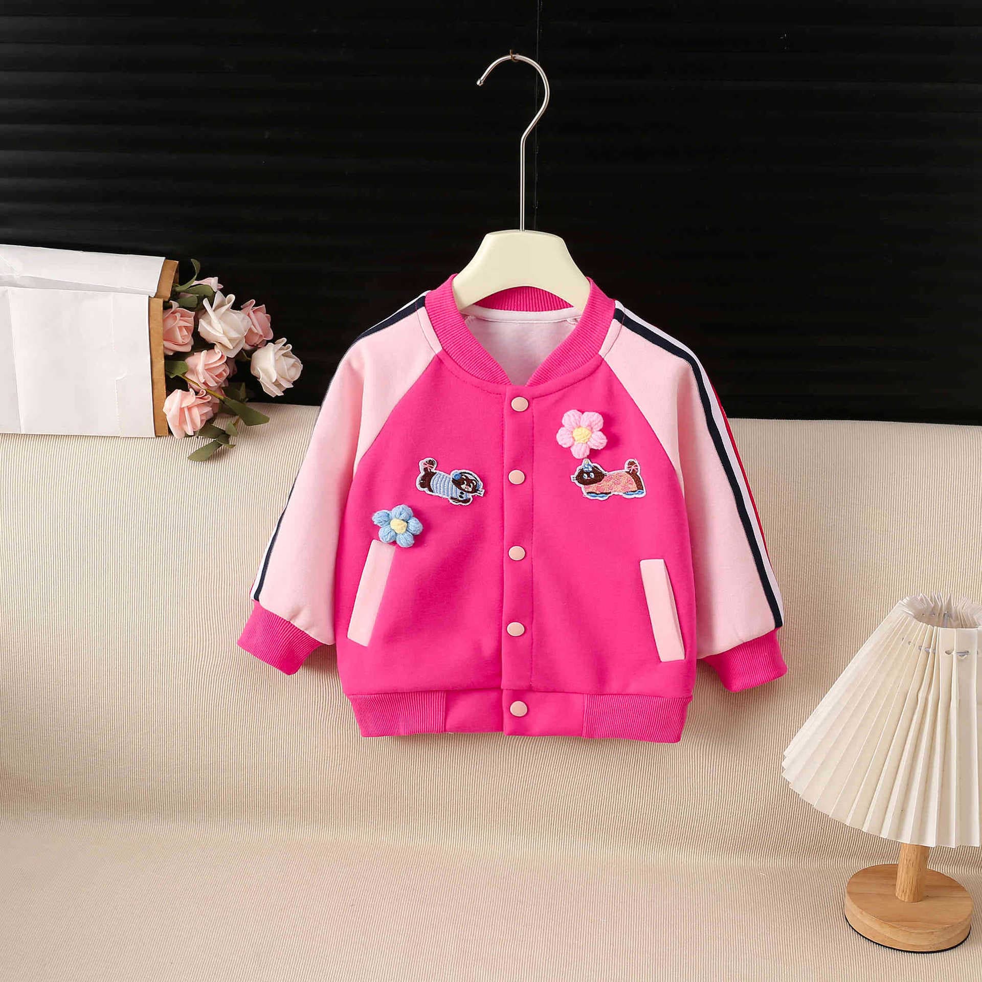 Girls' sports suit spring and autumn 2026 new style baby fashionable spring clothing children's baseball uniform two-piece set