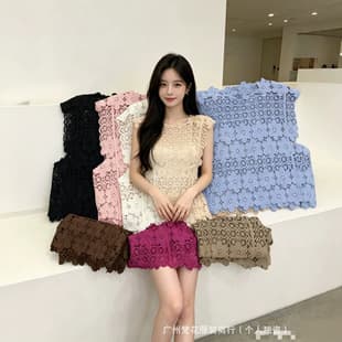Layered Thin Design Light Luxury Short Sleeveless Vest Cute Vest Top for Women Summer Elegant Style Top