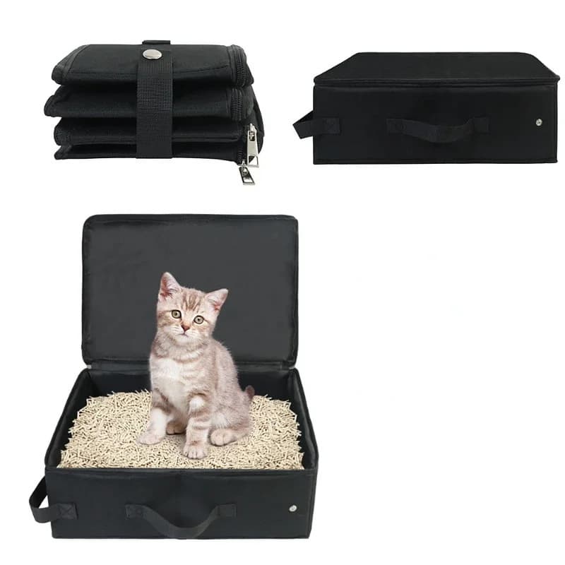 Waterproof Foldable Cat Litter Bag Travel Litter Box Oxford Cloth Portable Cat Litter Box Pet Carrier Inner Cat Feces Tray