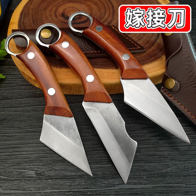 Garden grafting knife forged woodworking flower and tree cutting tree bud grafting knife fruit tree pruning knife handmade knife grafting artifact