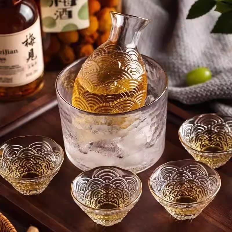 Chinese Style White Wine Glass Rice Wine Glass Yellow Wine Warmer Hot Wine Pot White Wine Cup Home Japanese Sake Set
