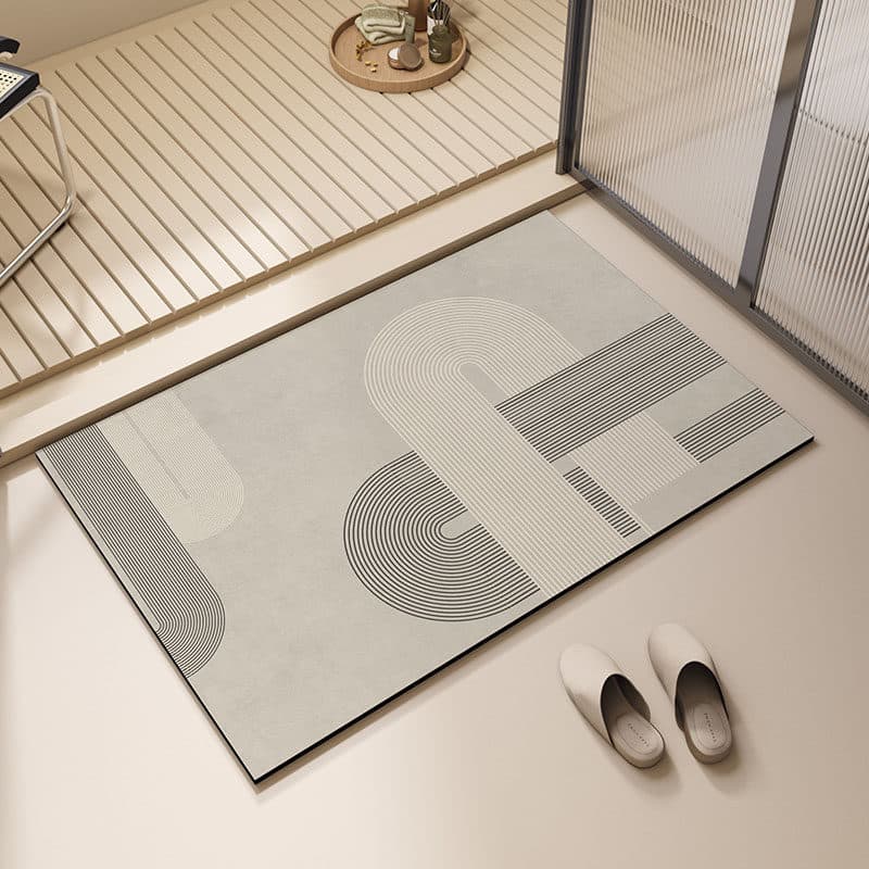 Bathroom floor mat soft diatom mud absorbent mat household non-slip shower carpet bathroom door thickened quick-drying foot mat