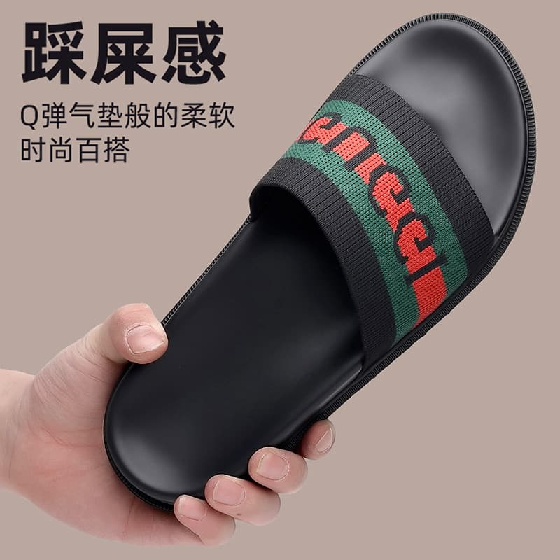 Summer slippers, slippers that feel like shit, men's thick-soled trendy slippers that can be worn outdoors, British men's shoes, daily casual slippers