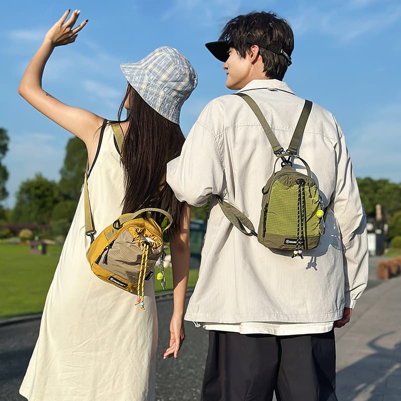 Casual Unisex Hiking Travel Lightweight Waterproof Crossbody Backpack Nylon Material Soft Leather Feature Versatile Nylon Bag