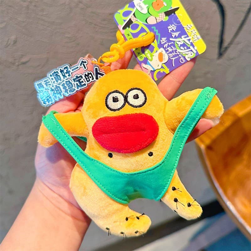 2025 New Funny Plush Doll Pendant for Boys and Girls on the Run Madman School Bag Pendant Personalized Simple Keychain
