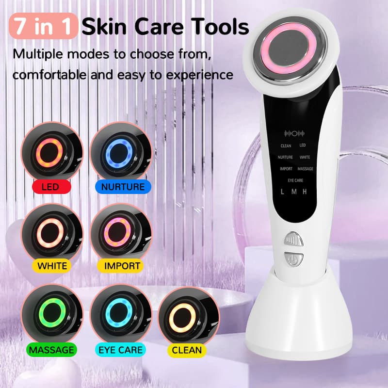 Cross-border Hot-selling Red and Blue Light Import Warm Import Device Multi-functional EMS Home Portable Facial Lifting Import Instrument
