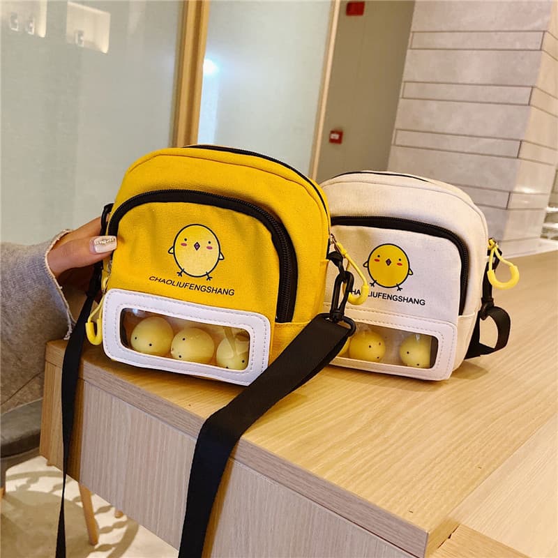 Foreign Trade Canvas Bag 2021 New Women's Bag Korean Style Fashion Sweet Shoulder Crossbody Bag Customizable Drop Shipping