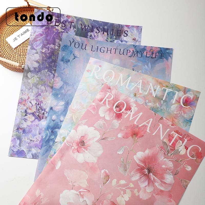 Valentine's Day Floral Packaging Paper Retro Flower Wrapping Material for Bouquets And Gifts Chinese Valentine's Special Edition