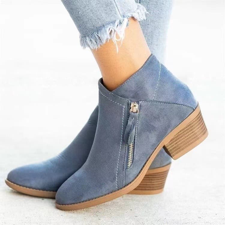 Women's Autumn/Winter Faux Fur Lined Dual Zipper Boots European Style Ladies Ankle Boots