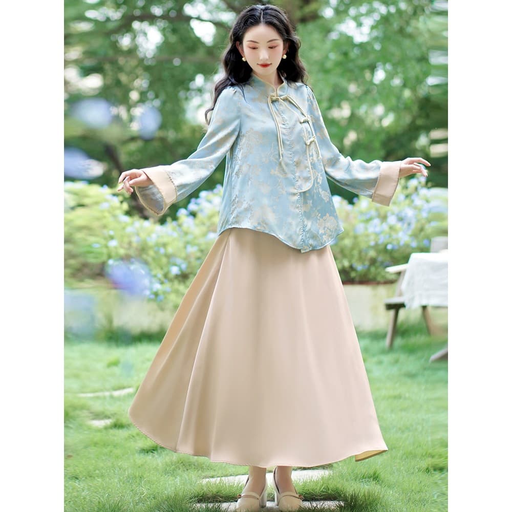 New Chinese-style national style suit for women, autumn wear, early autumn wear, temperament and fashionable two-piece set with tag