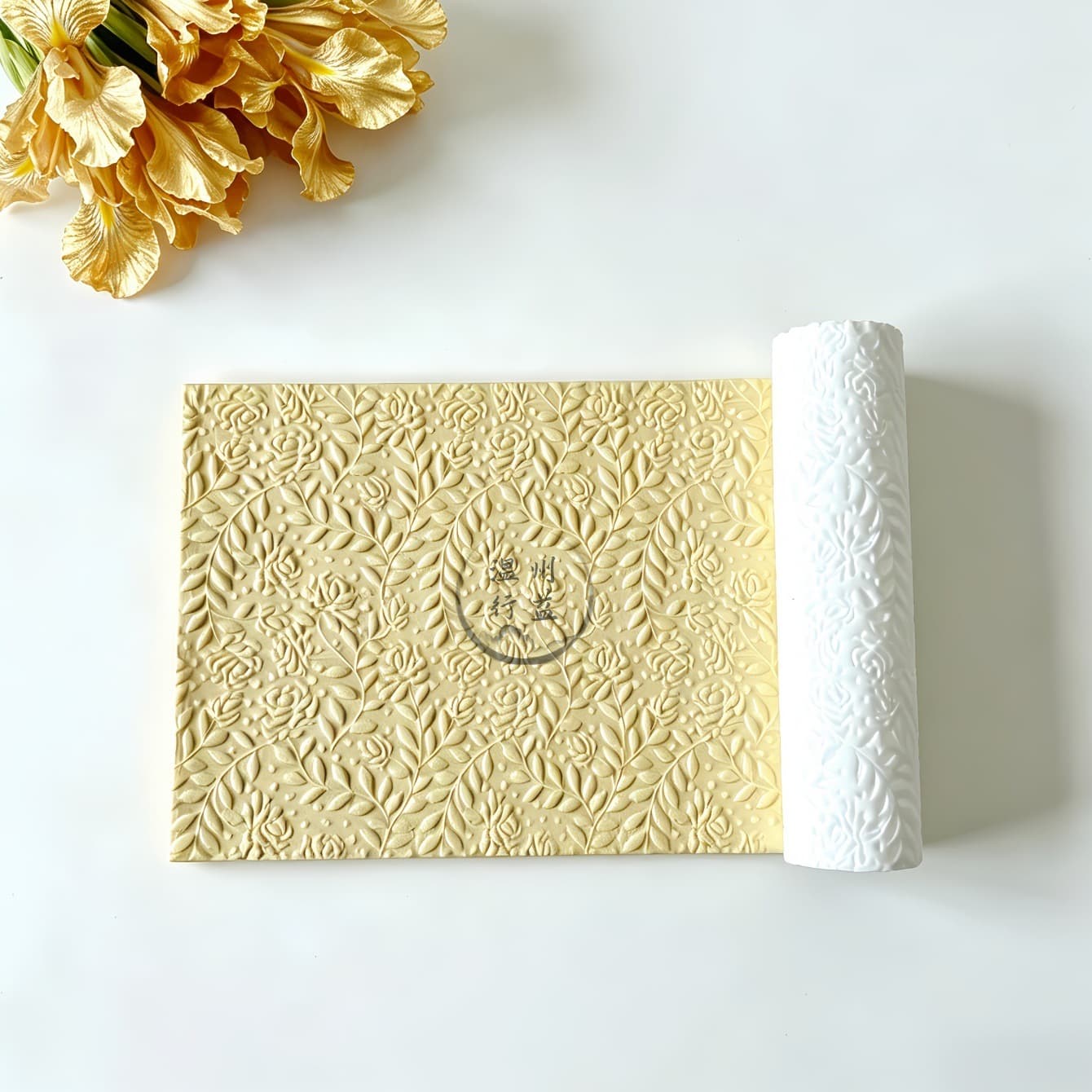 Rose Vine Pattern Polymer Clay Texture Roller High Precision Texture Roller DIY Earring Embossing Mold