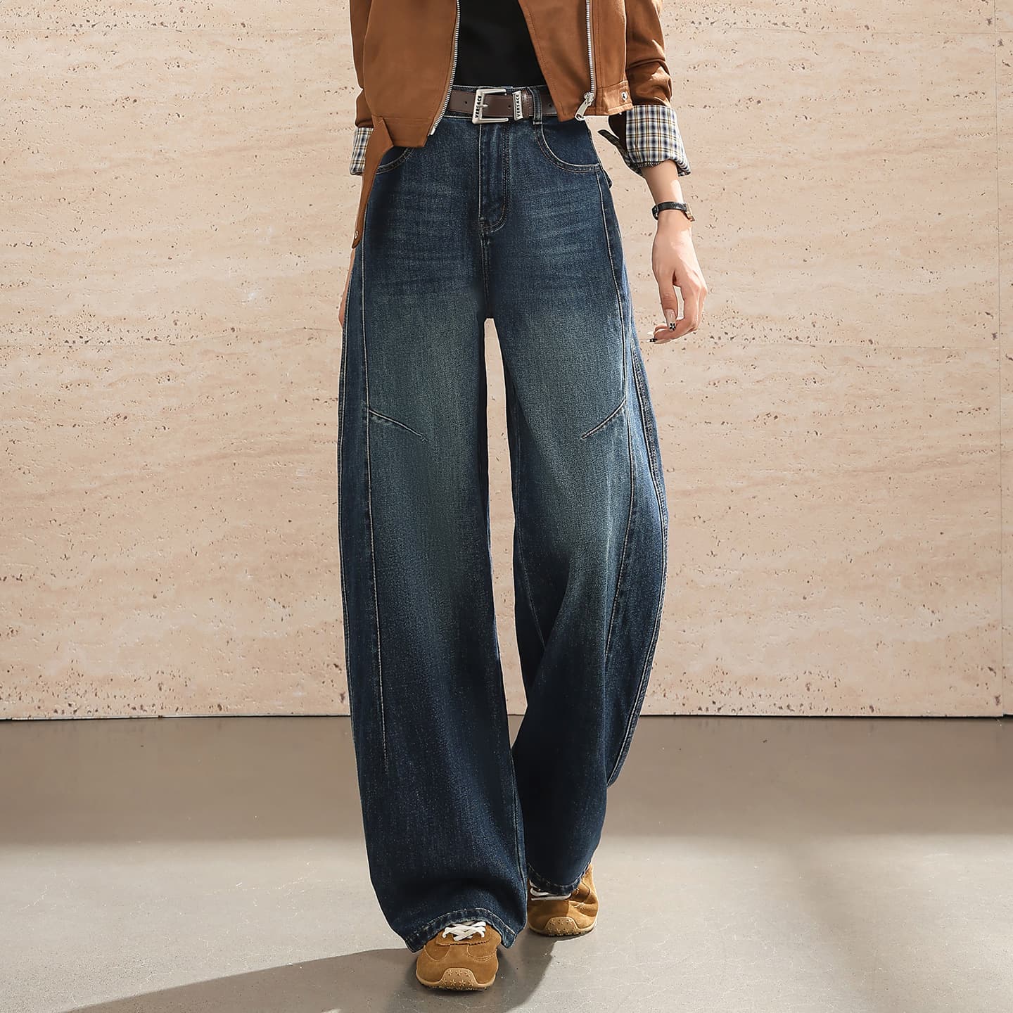 Denim Scimitar Pants 2026 Autumn New Style Wide Leg Pants Fashionable Women's Pants Loose Casual Pants Long Pants