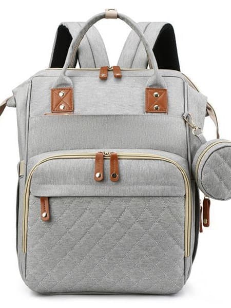 Cross-border Exclusive 2025 New Large Capacity Foldable Backpack Bed Diaper Bag Portable Baby Bag Mummy Bag Diaper Bag