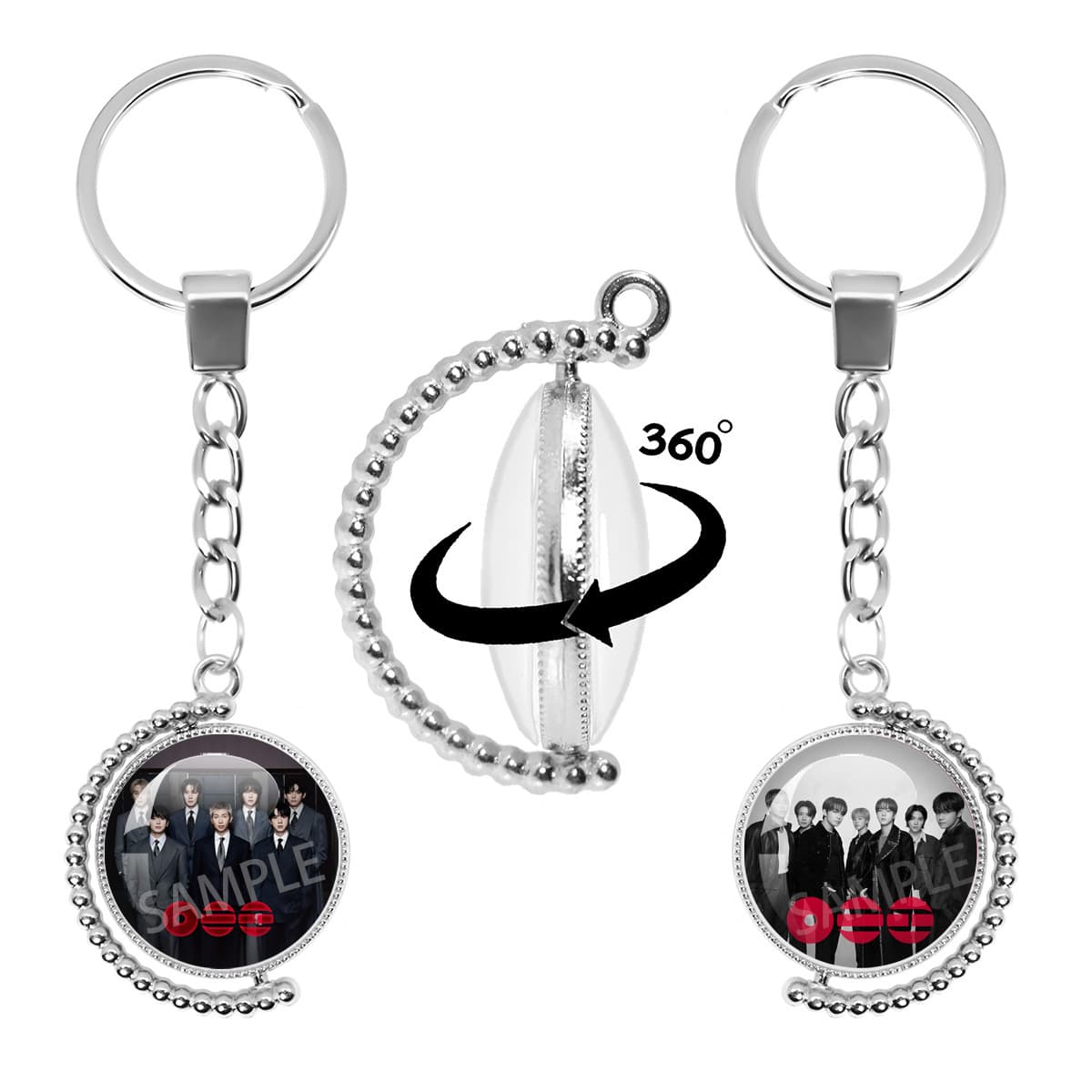BTS ARIRANG Double-Sided Rotating Pendant Exquisite Keychain TH008