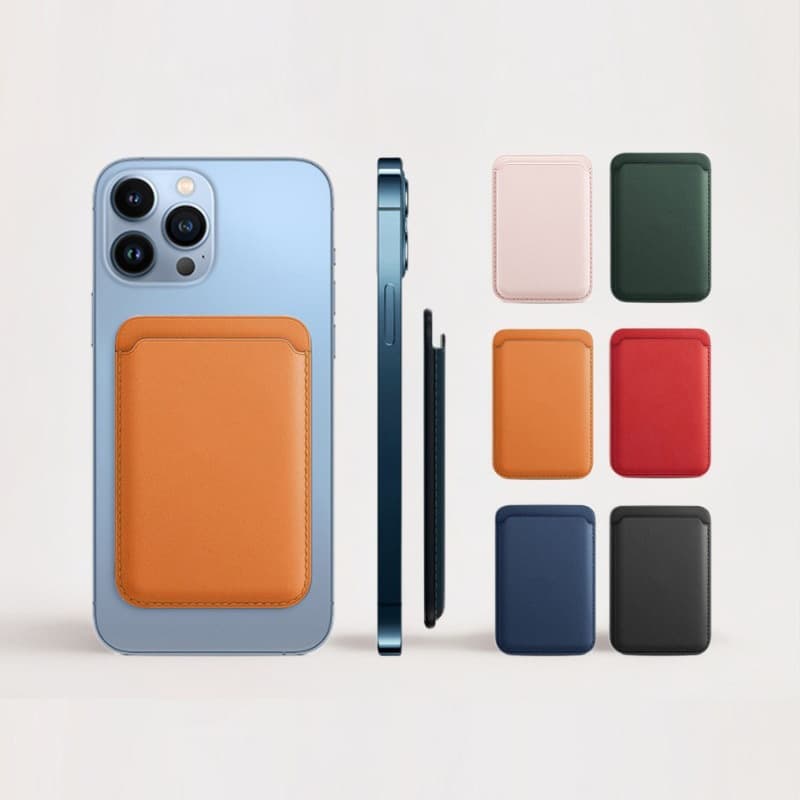 MagSafe Magnetic Card Holder Compatible with iPhone 15 Card Case iPhone 14 Leather ID Holder Macaron Color Card Case