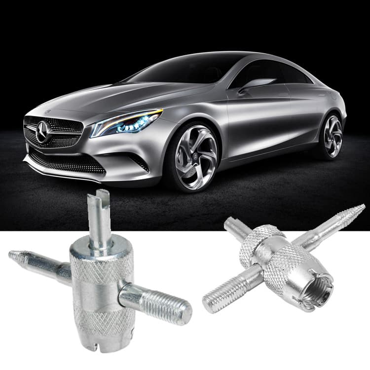 4-in-1 hardware tool set for car tire repair, including valve core screwdriver, wrench, and accessory toolkit