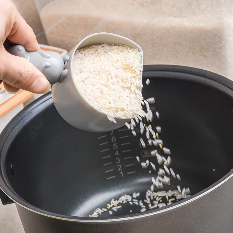 Tangzheng Creative Kitchen Rice Measuring Cup, Cute Cartoon Shape Rice Spoon, Plastic Rice Scoop