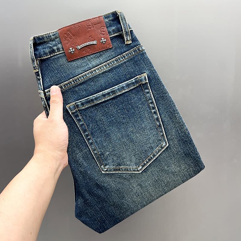 2025 Autumn/Winter New Blue High-End Jeans for Men, Loose Fit, Versatile, Trendy Casual Long Pants