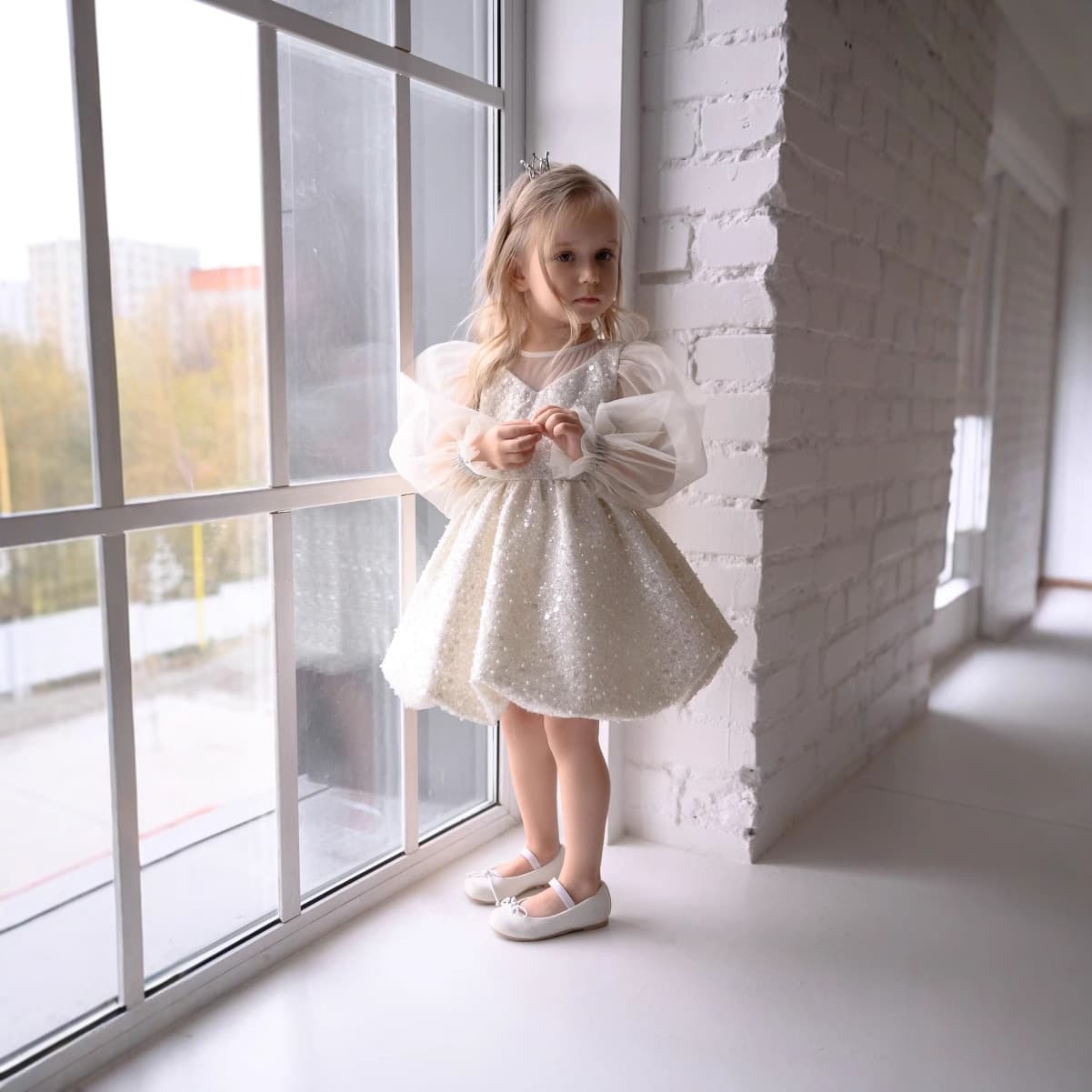 AliExpress Flower Girl Dress Children's Formal Dress Girl Princess Dress Birthday Party Dress Sequins Runway Wedding Dress