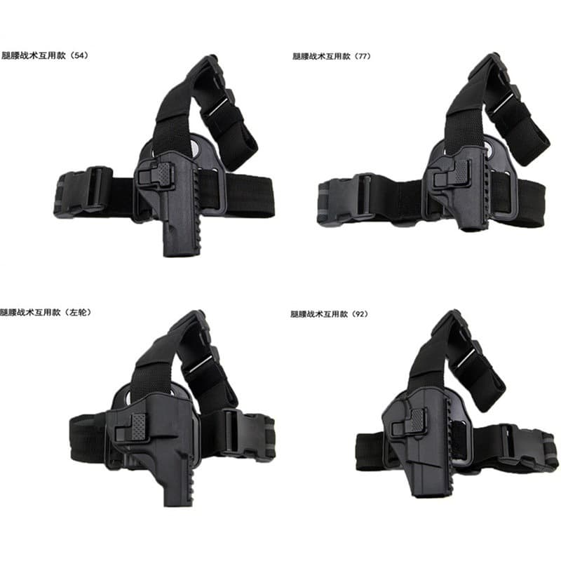 Outdoor Tactical Waist and Leg Interchangeable Holster CS Shooting Waist Leg 54/64/77/92/92G/NP22/Left Wheel Leg Set