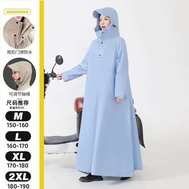 Electric Scooter Raincoat, One-Piece Motorcycle Raincoat, Thickened Heavy Rainproof Poncho for Riding
