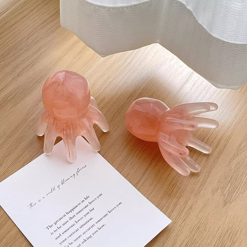 Comb-style Octopus Massage Comb, Wooden Scalp Meridian Acupressure Comb, Portable Gua Sha Comb for Women