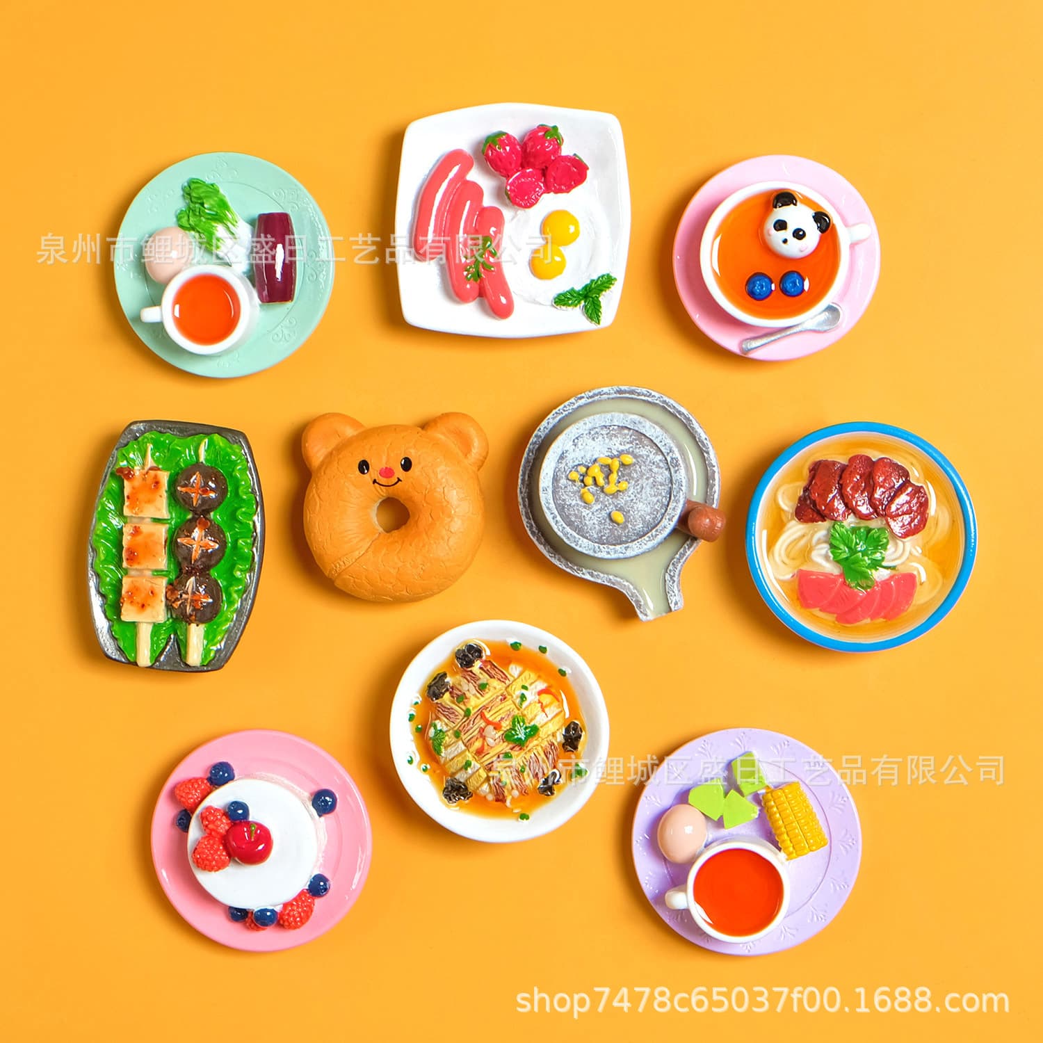 Creative Food and Play Simulation 3D Resin Refrigerator Magnets, Hot Selling on Douyin, Popular Gifts, Travel Souvenirs, Ready for Sale