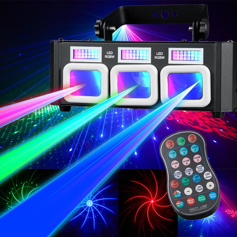 Cross-border stage lighting remote control sound-activated strobe light LED laser light KTV bar club laser projection strobe light