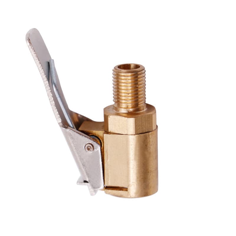 Portable air pump connector for car tires brass suction cup air pump valve connector clip-on adapter