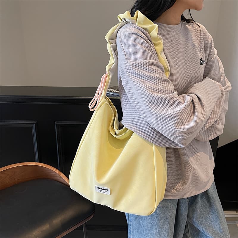 Large Capacity Tote Bag for Women 2025 New Style Fashion Niche Simple Multifunctional Casual Crossbody Solid Color Shoulder Bag