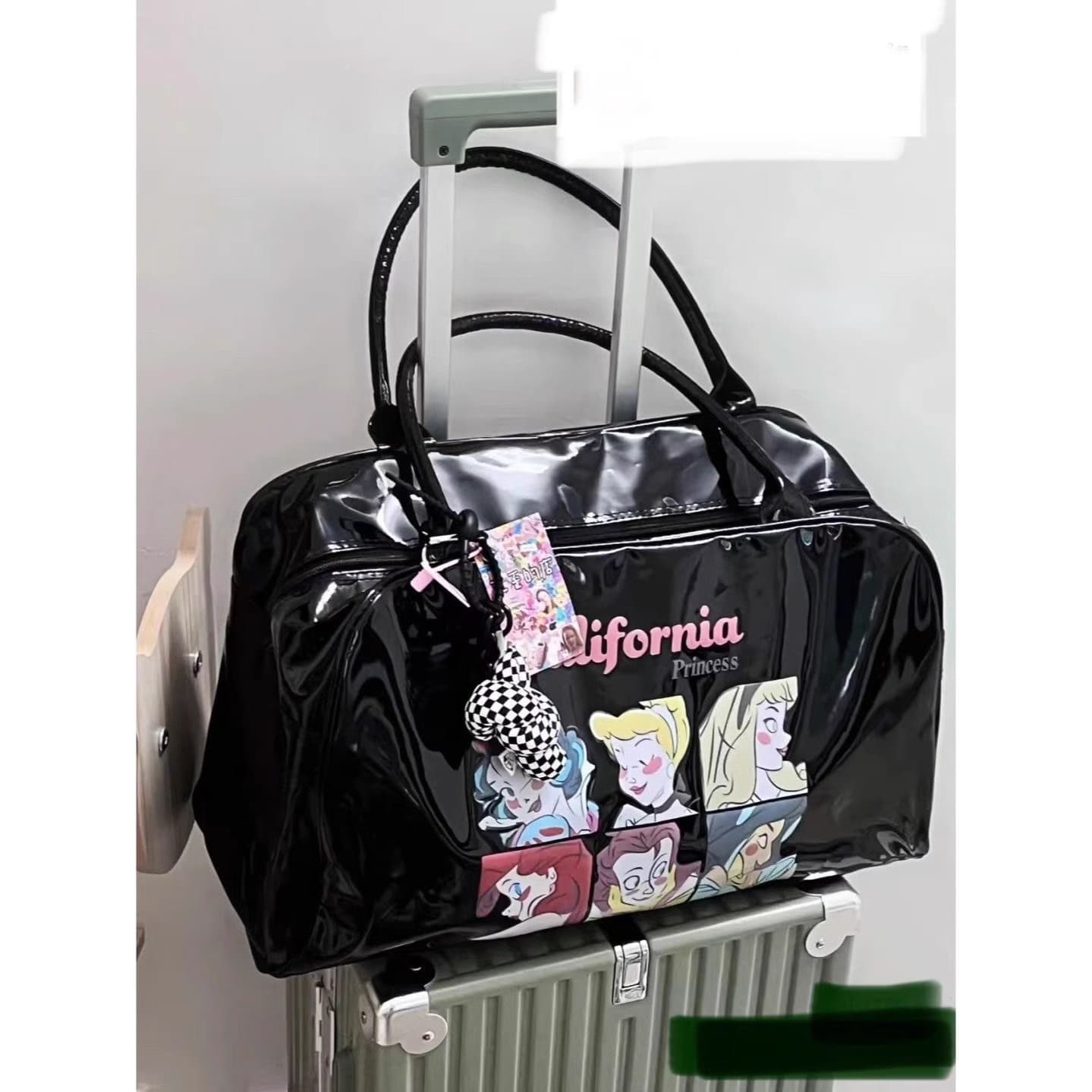 Vintage Girl Print Retro Tote Bag for Women Large Capacity Gym Bag