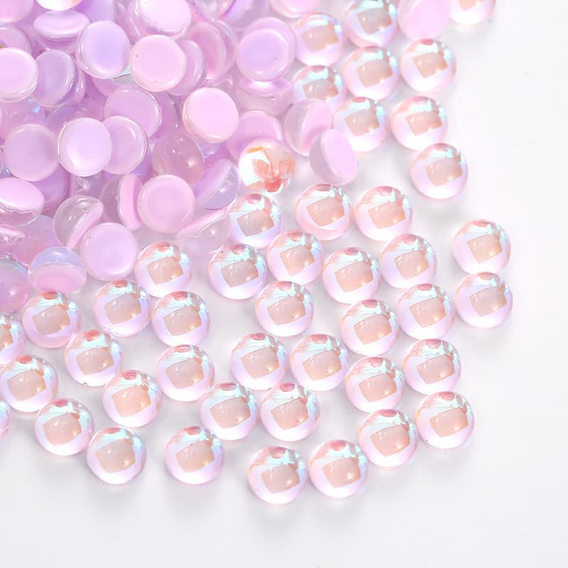 Mermaid beads transparent fantasy nail art diamond round flat bottom hot diamond crystal glass nail art jewelry mocha diamond rhinestone