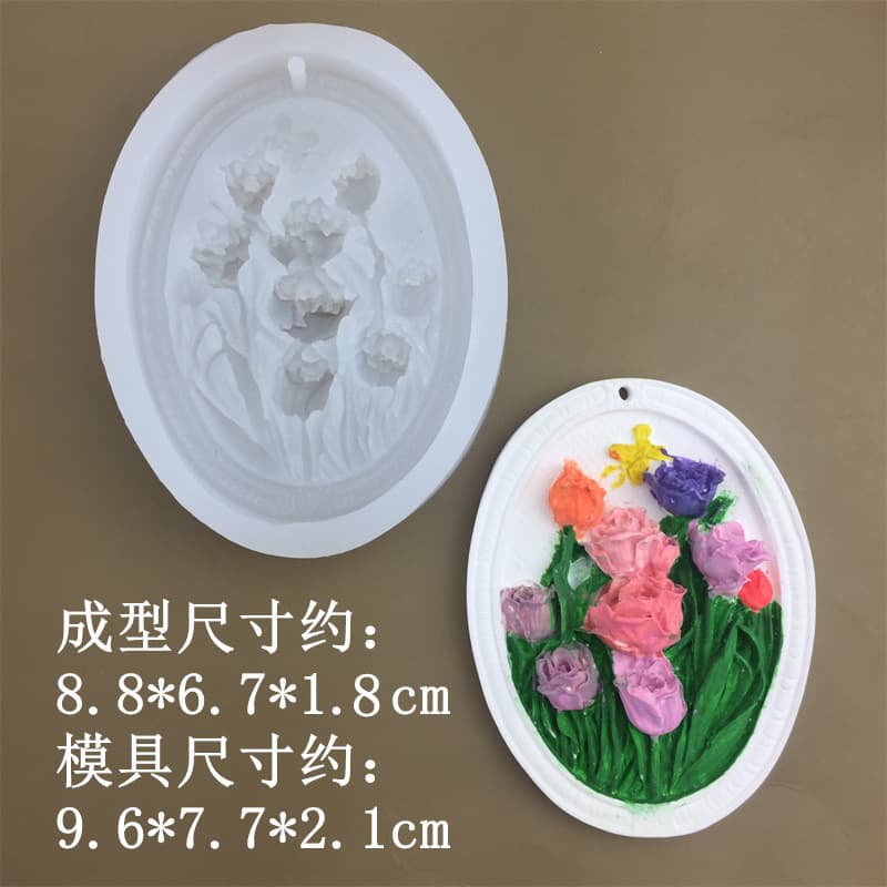 Rose, Hydrangea, and Chrysanthemum Hanging Sign Silicone Mold for DIY Soap, Plaster, and Epoxy Resin Flower Pendants