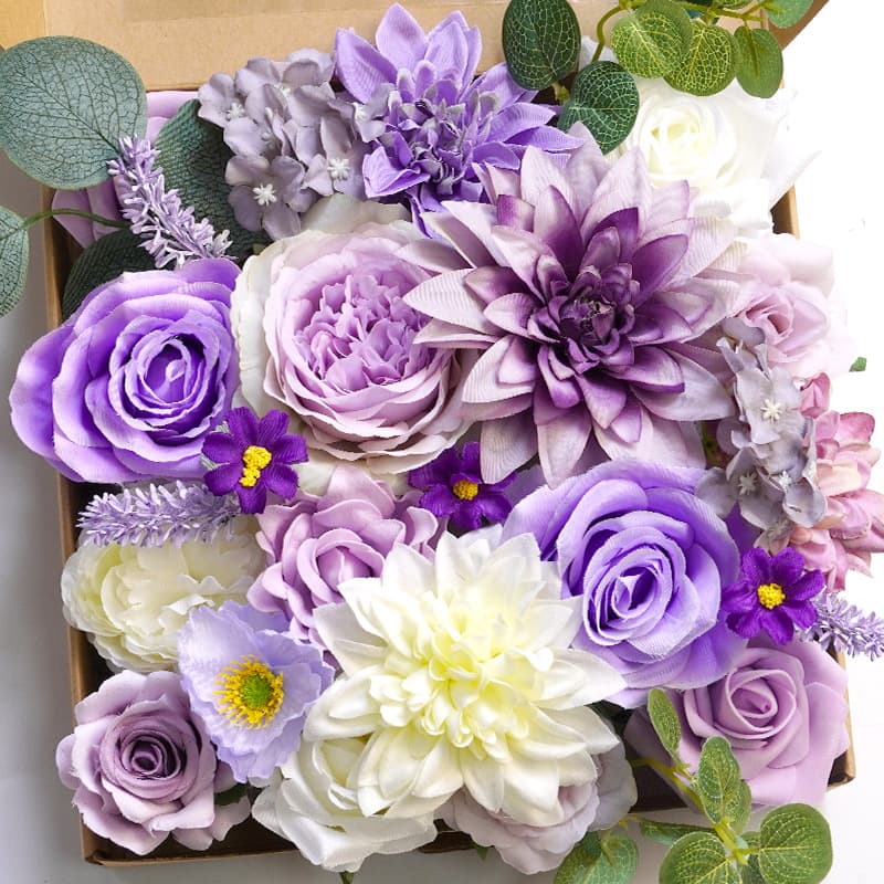Artificial Flowers Cross-border Simulation Flowers for Wedding Party Home Decoration DIY Gift Box with Stems