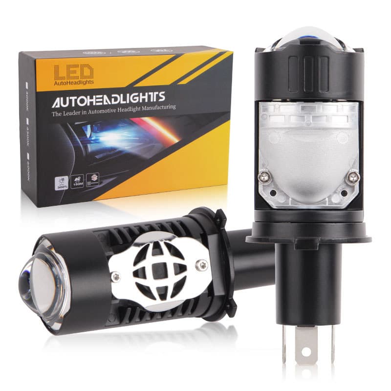 h4 direct-plug LED headlight with lens 12v high-power laser matrix far and near integrated car and motorcycle H4 headlight