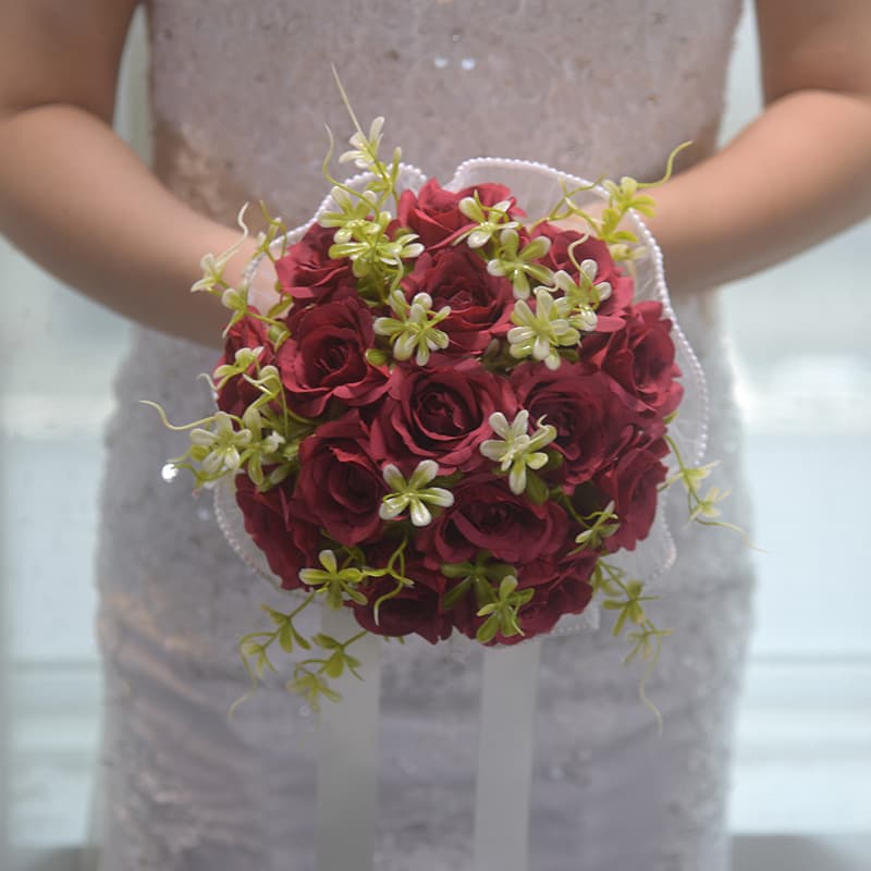 Bridal Wedding Bouquet Artificial Rose Bouquet Wedding Bouquet Wedding Handheld Flower Forest Bridesmaid Bouquet 102