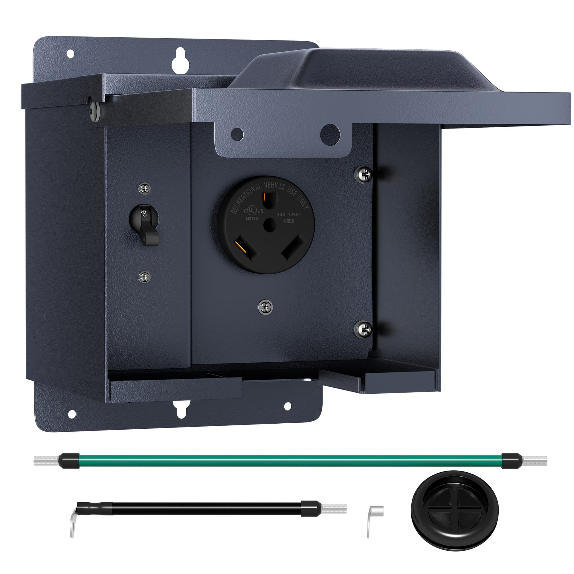 POP-1 30A RV Power Distribution Box Hot-Selling for Cross-Border E-commerce, American-Style RV Power Distribution Box, Outdoor RV Power Distribution Cabinet