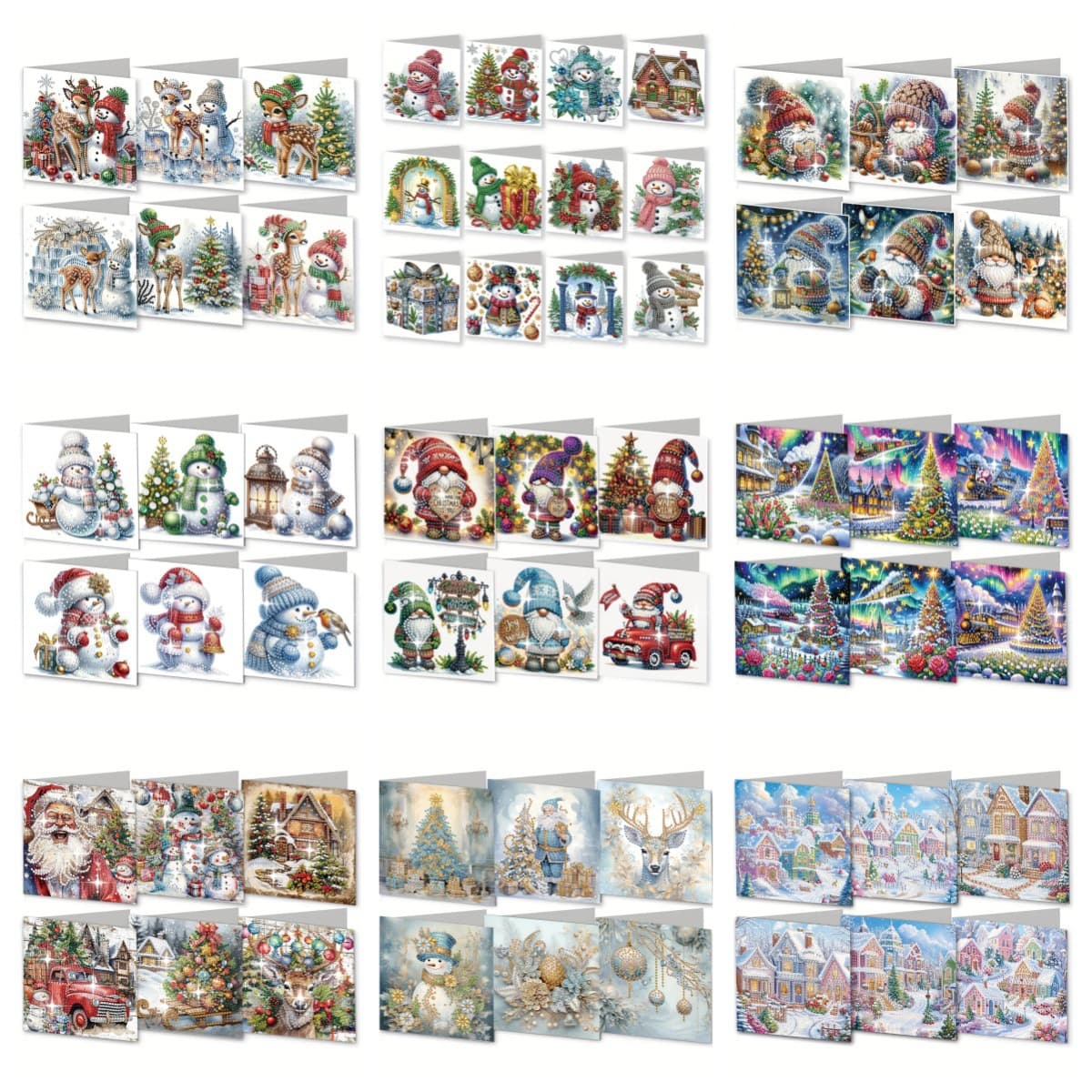 Diamond Painting Accessories DIY Christmas Greeting Card with Diamond Stickers, Handmade Rhinestone Card, Gift