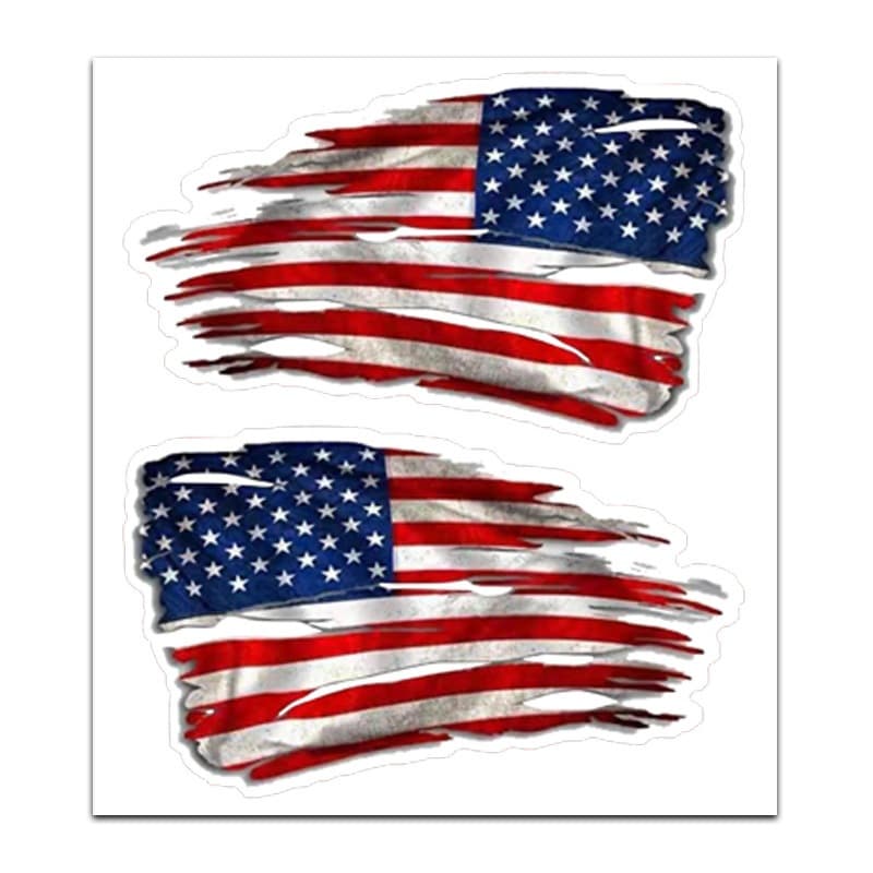 Cross-border Hot Sale American Flag 2-Piece Car Rearview Mirror Motorcycle Waterproof Independence Day PVC Vinyl Sticker