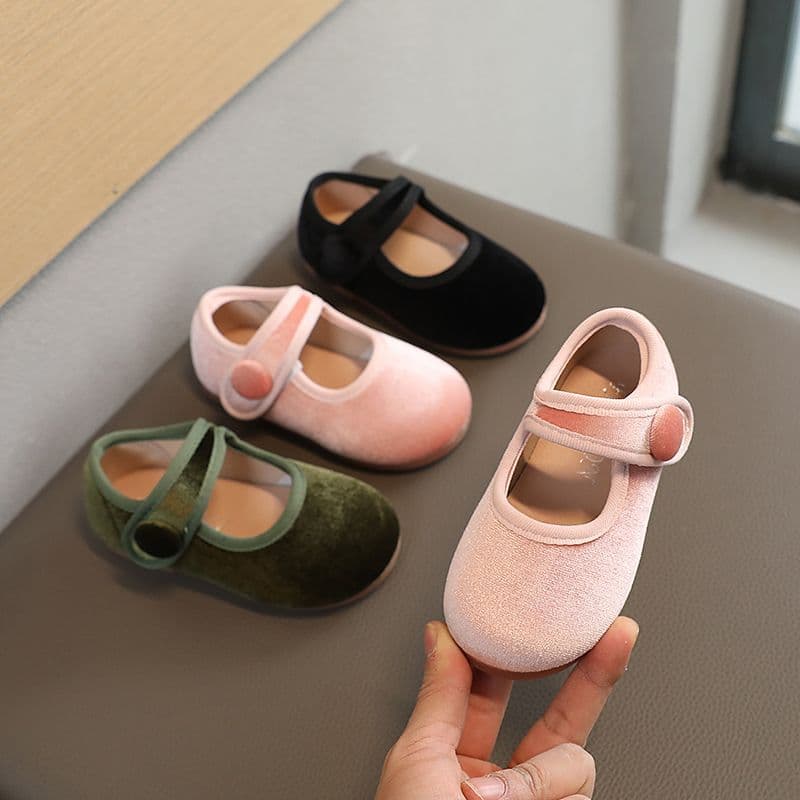 Children's shoes, girls' fashionable single shoes, 2025 spring new style children's cloth shoes, little girl magic soft-soled moccasins for baby girls