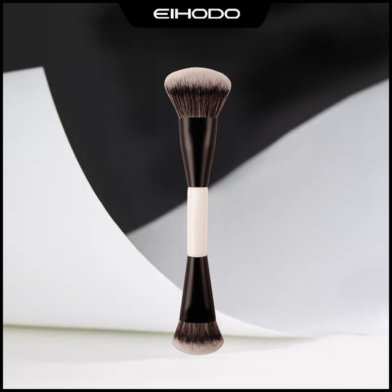 Cross-border black and white double-ended powder brush slope blush contour foundation brush beauty tool brush makeup brush Cangzhou
