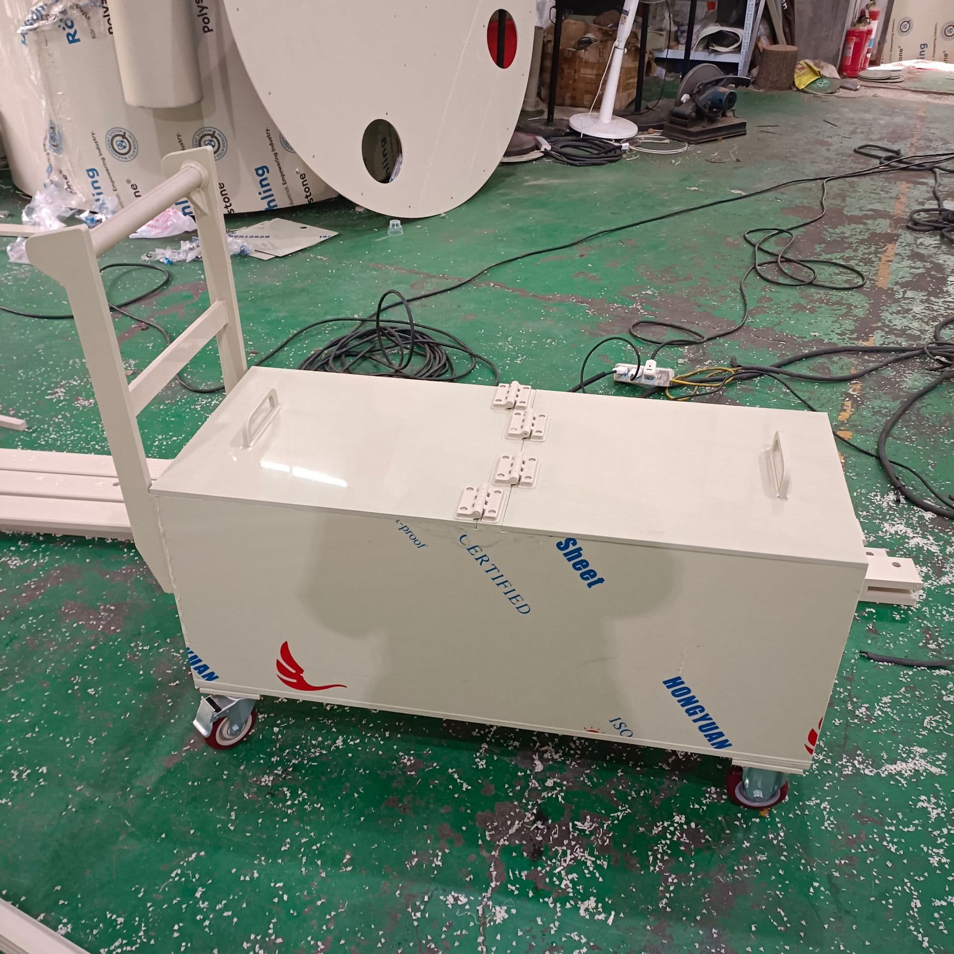 Custom PP Utility Cart, White Transport Cart, Multi-layer Silent Material Cart, Plastic Material