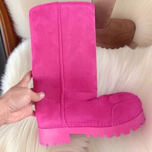 Paris Big Head Snow Boots 2026 Winter New Thick-Soled Cotton Shoes Thick Warm Mid-High Boots Snow Boots for Women