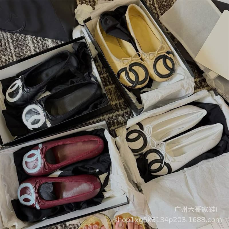 Xiaoxiangfeng Kangpeng single shoes for women 2026 summer new style shallow mouth rhombus pattern soft leather ballet shoes flat boat shoes